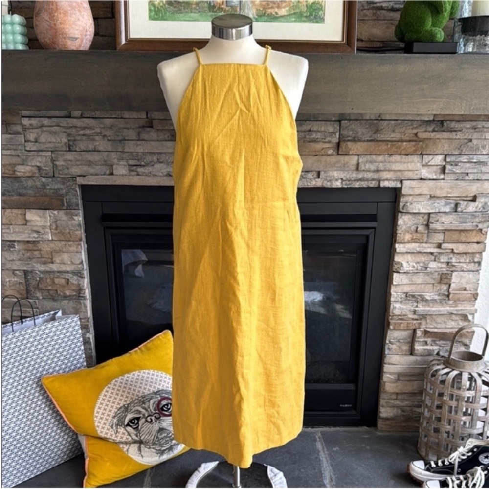Anthropologie Mustard Midi Dress - Picture 5 of 10